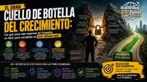 Empresario analizando métricas financieras de crecimiento y escalabilidad corporativa para una Pyme.